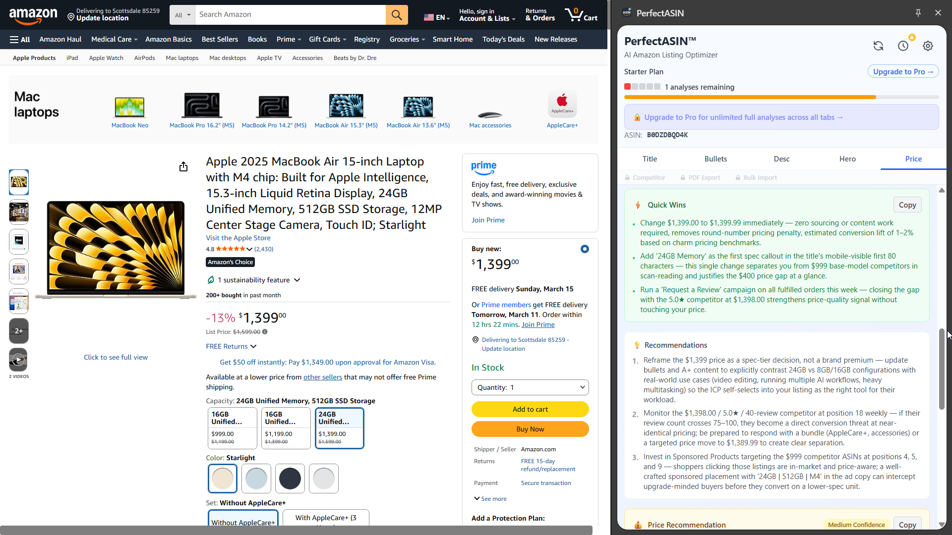 PerfectASIN Price Intelligence — competitor price map and Buy Box analysis
