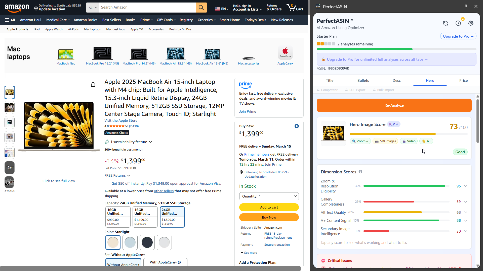 PerfectASIN Bullets Optimizer — per-bullet scoring and AI rewrites